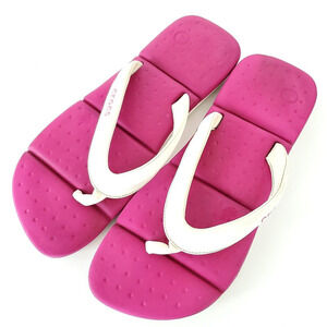Crocs (Womens‎ Size 10) Crocband White Pink Thong Slip On Flip Flop Sandals